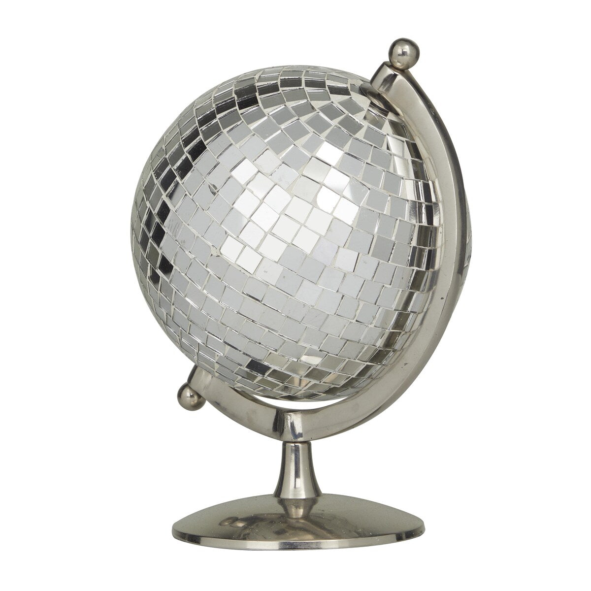 Stainless Steel Metal Disco Ball Style Globe - Silver or Gold - The Novogratz