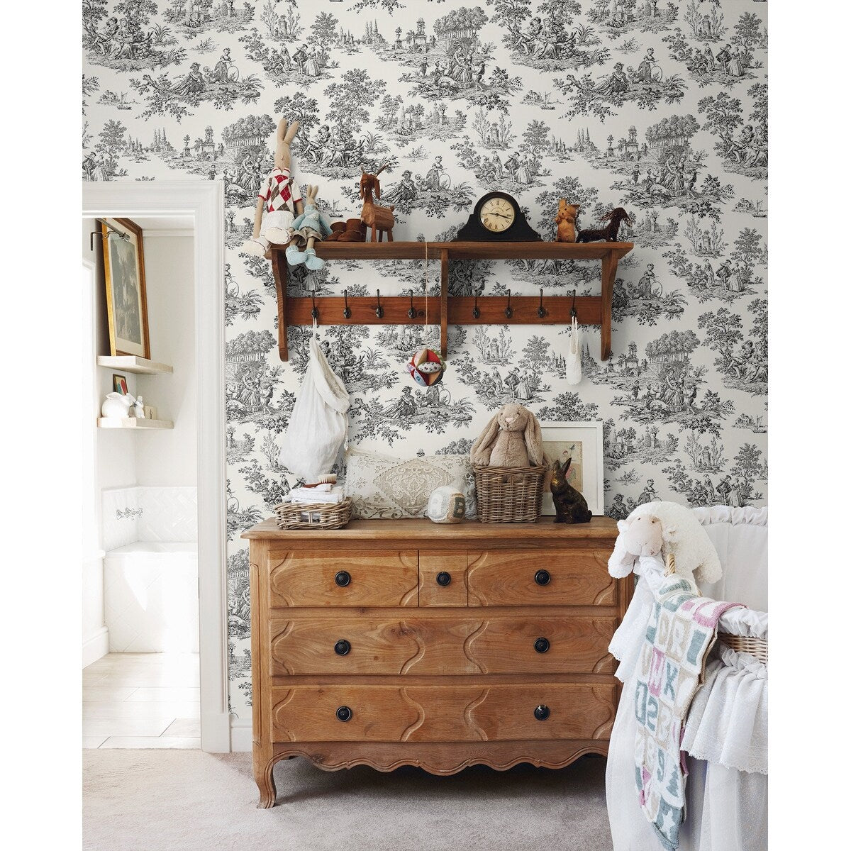 NextWall Chateau Toile Peel and Stick Wallpaper