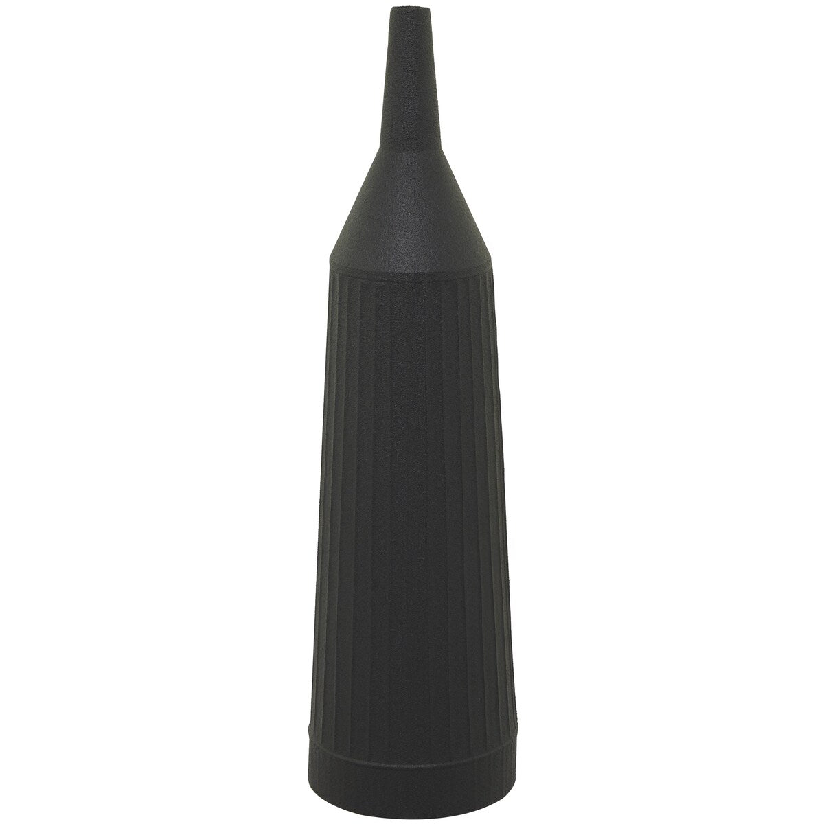 Metal Grooved Decorative Vase - White or Black - The Novogratz