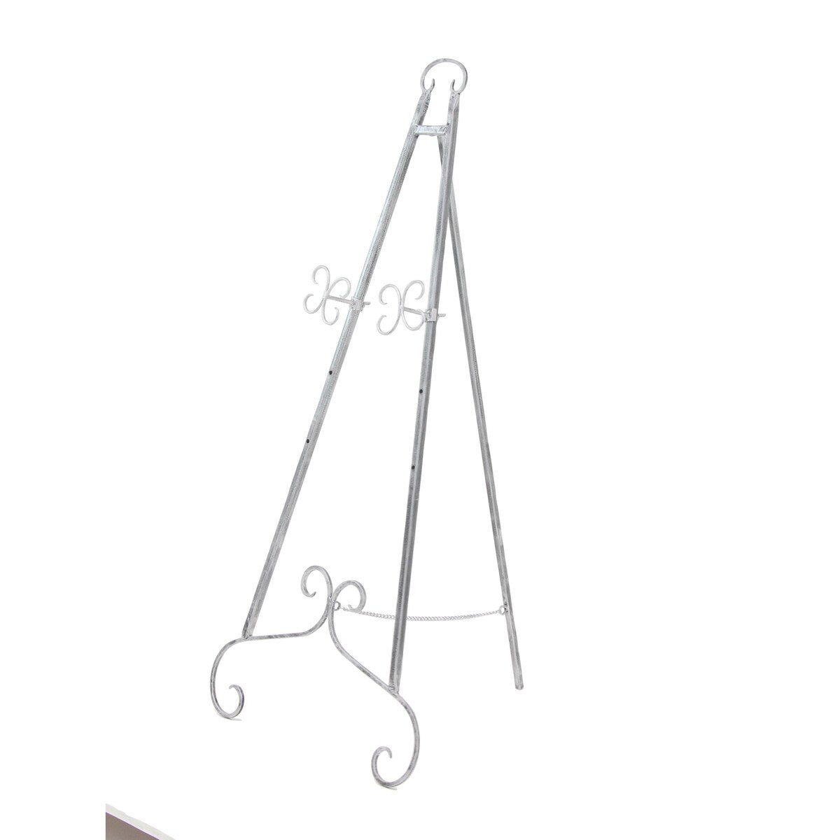 Metal Scroll Large Adjustable 3 Tier Display Easel with Chain Support - Gold, Gray or Silver - Roche River Decor