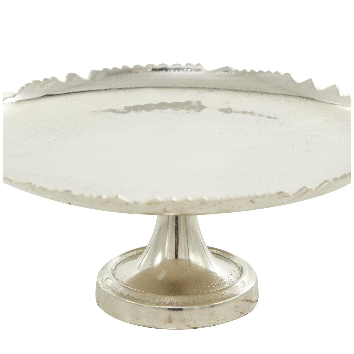 Aluminum Metal Cake Stand with Pedestal Base - Silver or Gold - CosmoLiving by Cosmopolitan