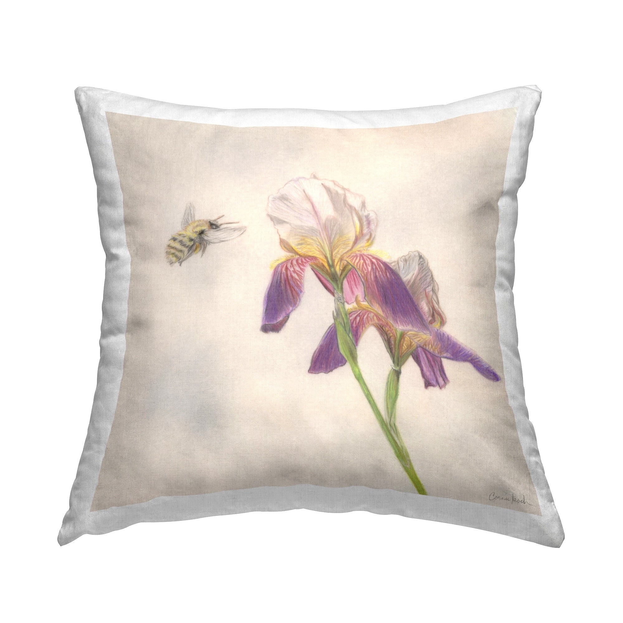 Stupell Spring Offerings Bee Decorative Printed Throw Pillow Design by Connie Resch