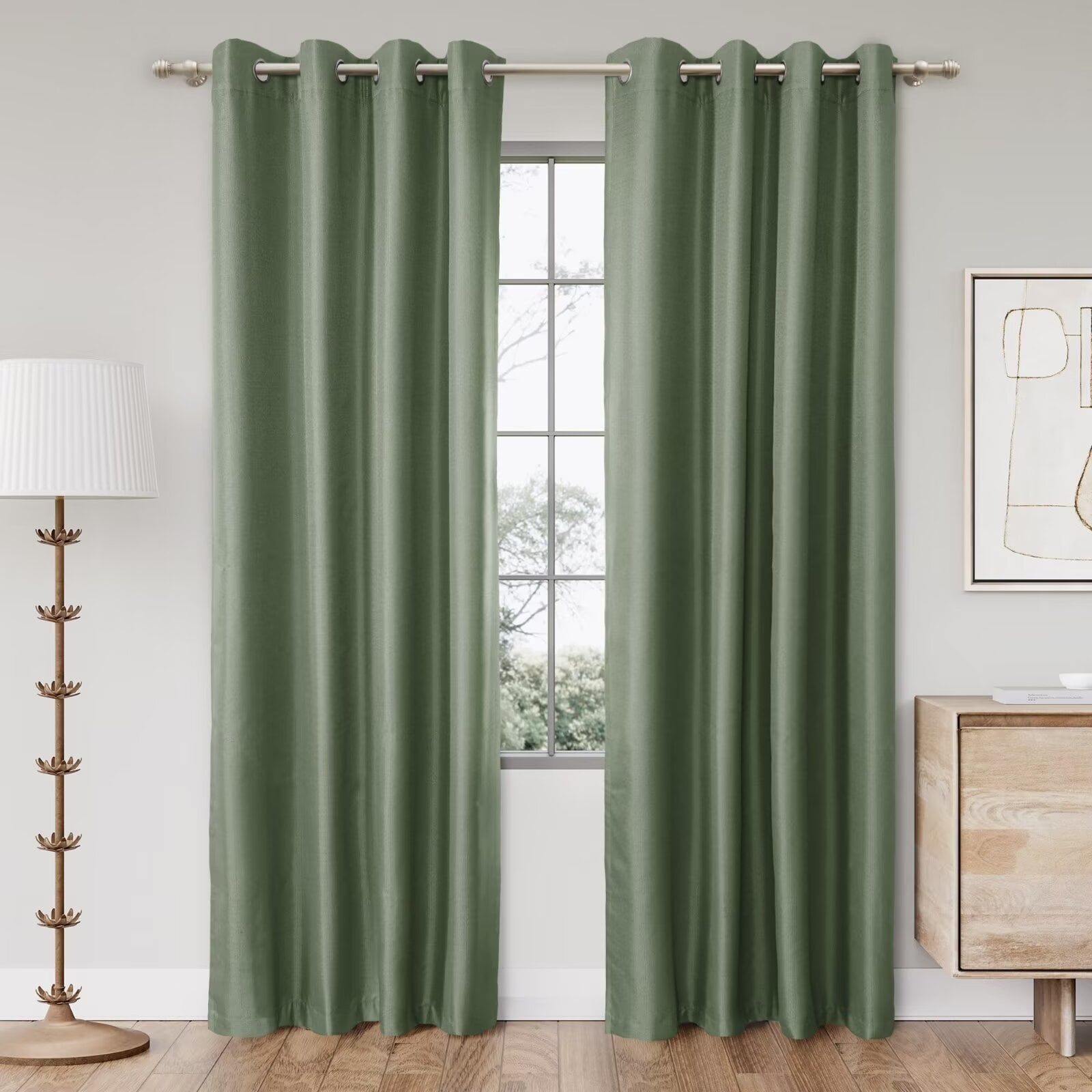 Textured Grid 100% Blackout Grommet Curtain Pair(2 Panels)