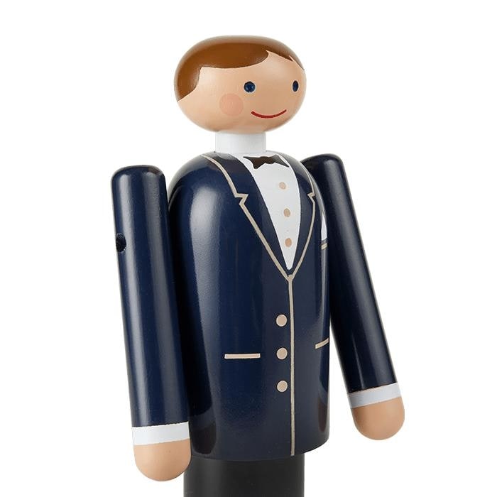 Kay Bojesen Groom, Blue/Black/White, Small - H: 7.1