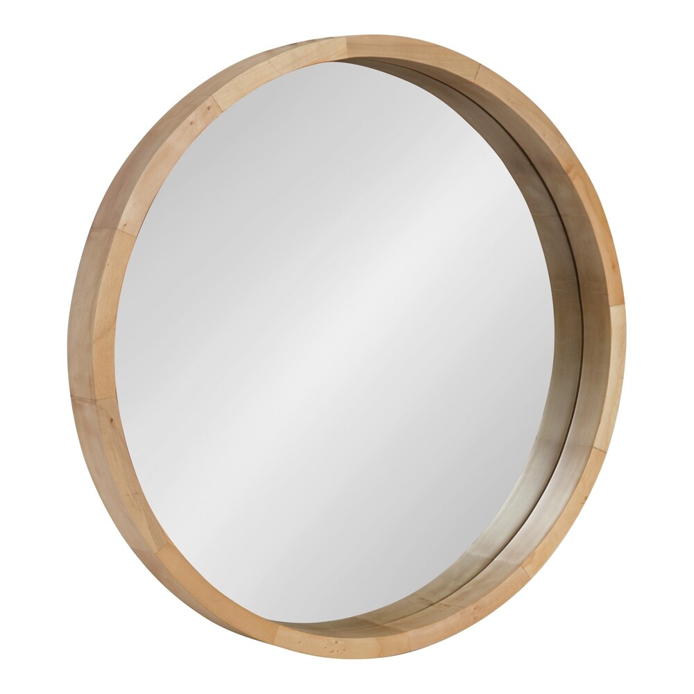 Kate and Laurel Hutton Round Wood Wall Mirror - 22 diameter