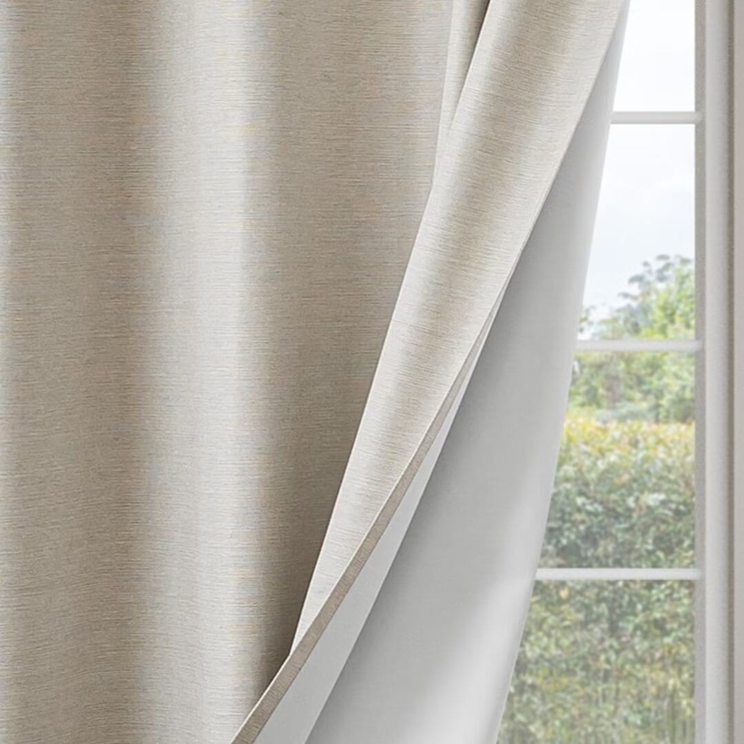 Blackout Brushed Textured Grommet Curtain Pair(2 Panels)