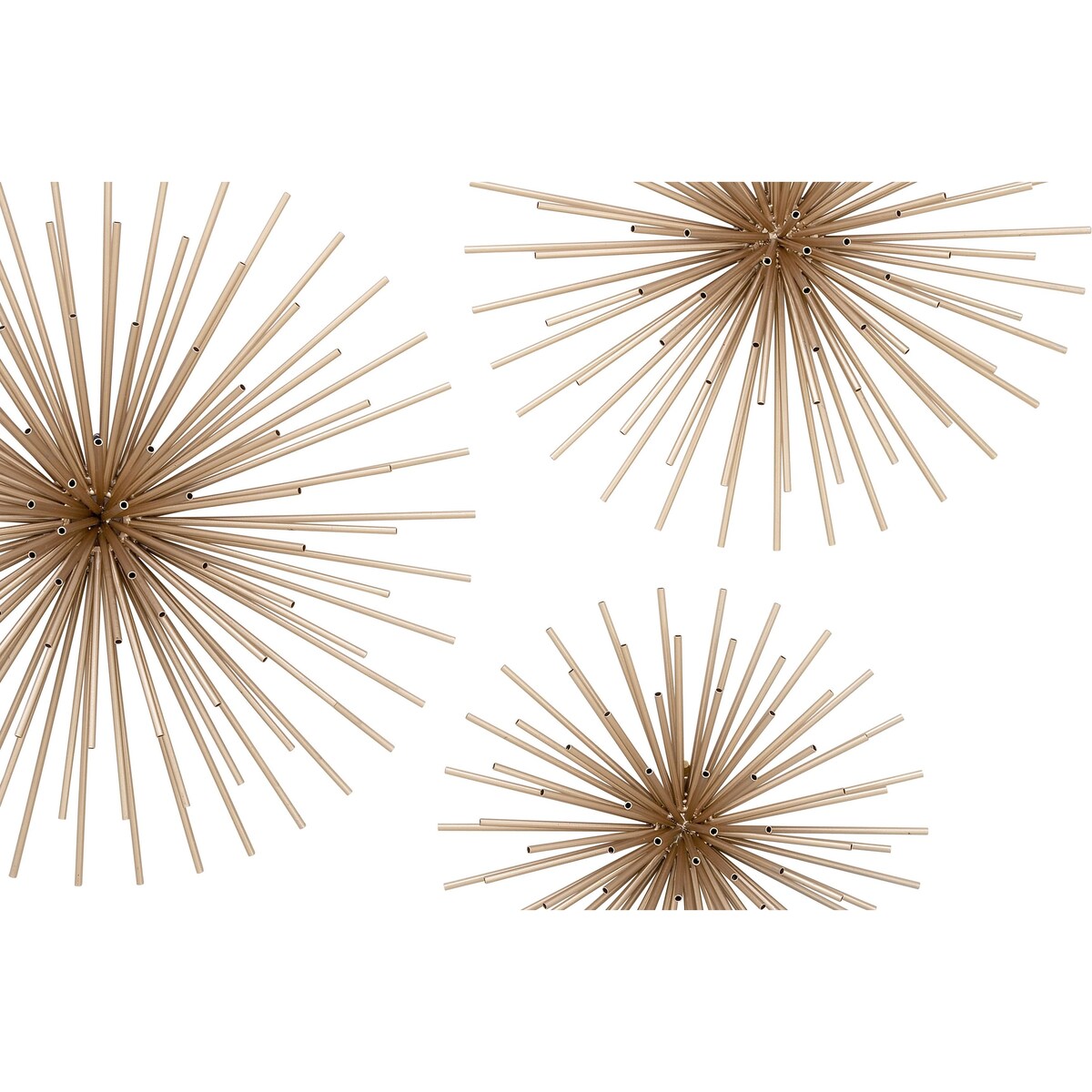 Metal Starburst 3D Home Wall Decor - Set of 3 Gold or Silver - CosmoLiving by Cosmopolitan