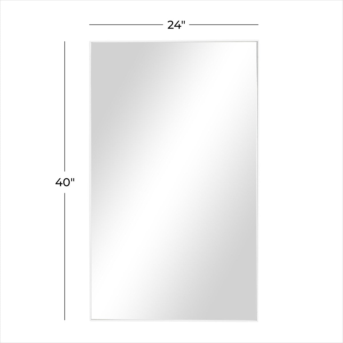 Wood Room Wall Mirror with Thin Minimalistic Frame - Black, White or Gold - Roche River Decor