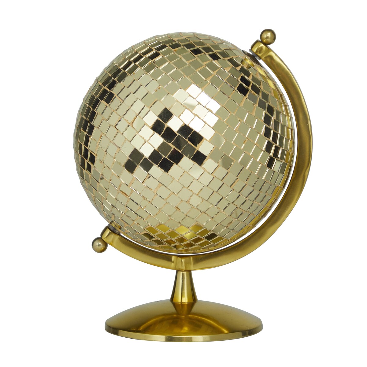 Stainless Steel Metal Disco Ball Style Globe - Silver or Gold - The Novogratz