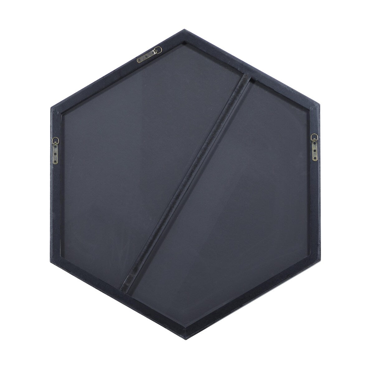 Wooden Hexagon Room Wall Mirror with Thin Minimalistic Frame - Black or Gold - CosmoLiving by Cosmopolitan