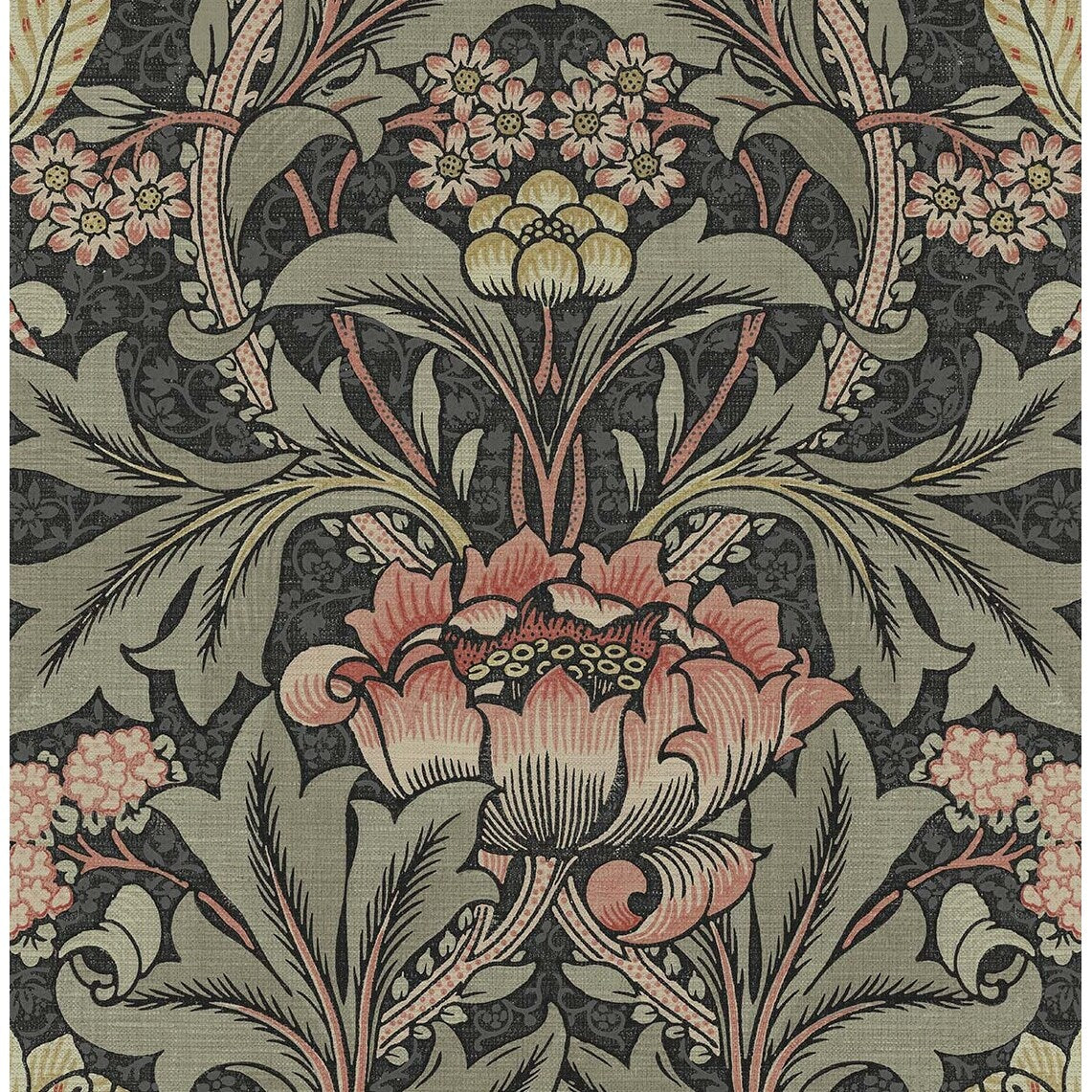 Seabrook Designs Acanthus Floral Prepasted Wallpaper