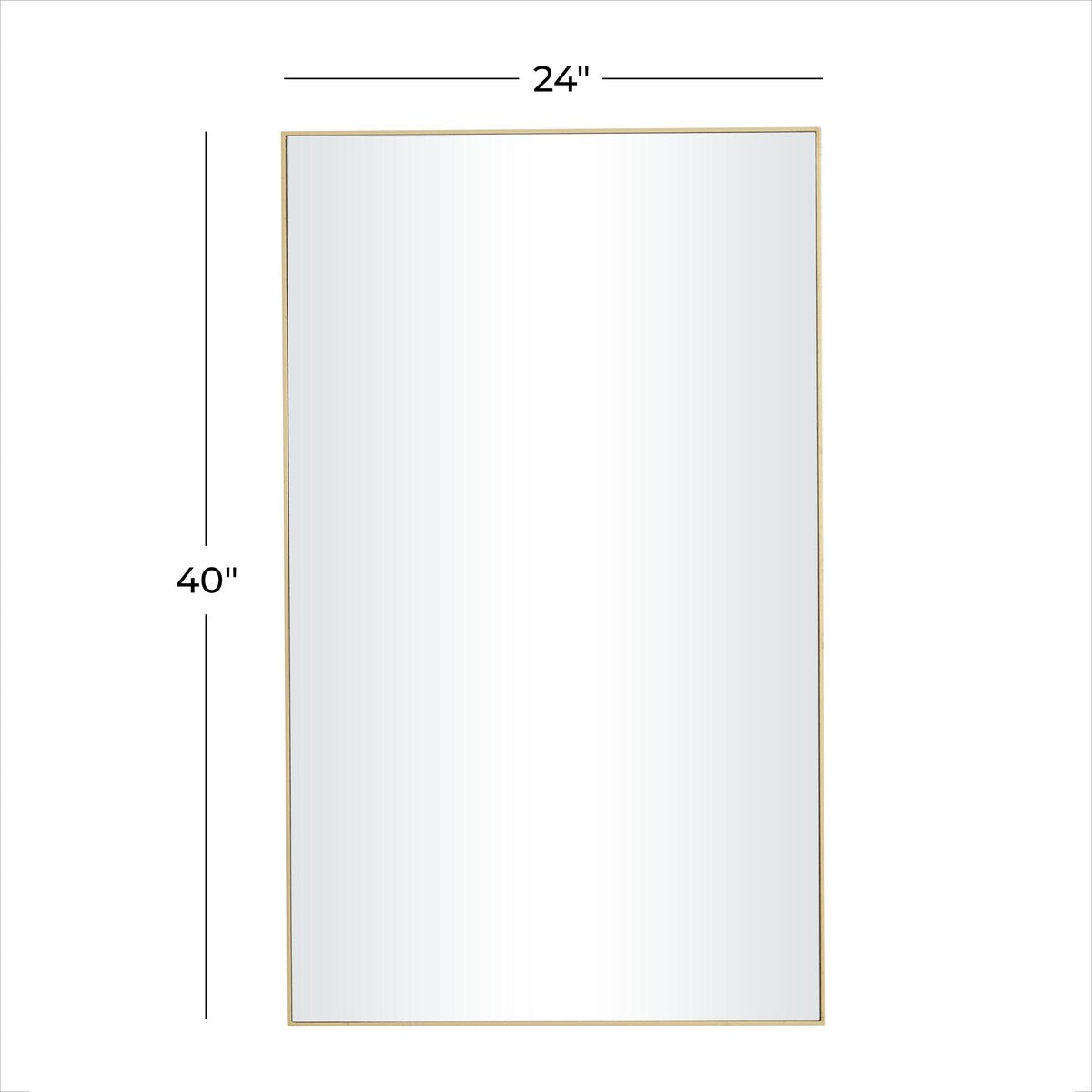 Wood Room Wall Mirror with Thin Minimalistic Frame - Black, White or Gold - Roche River Decor