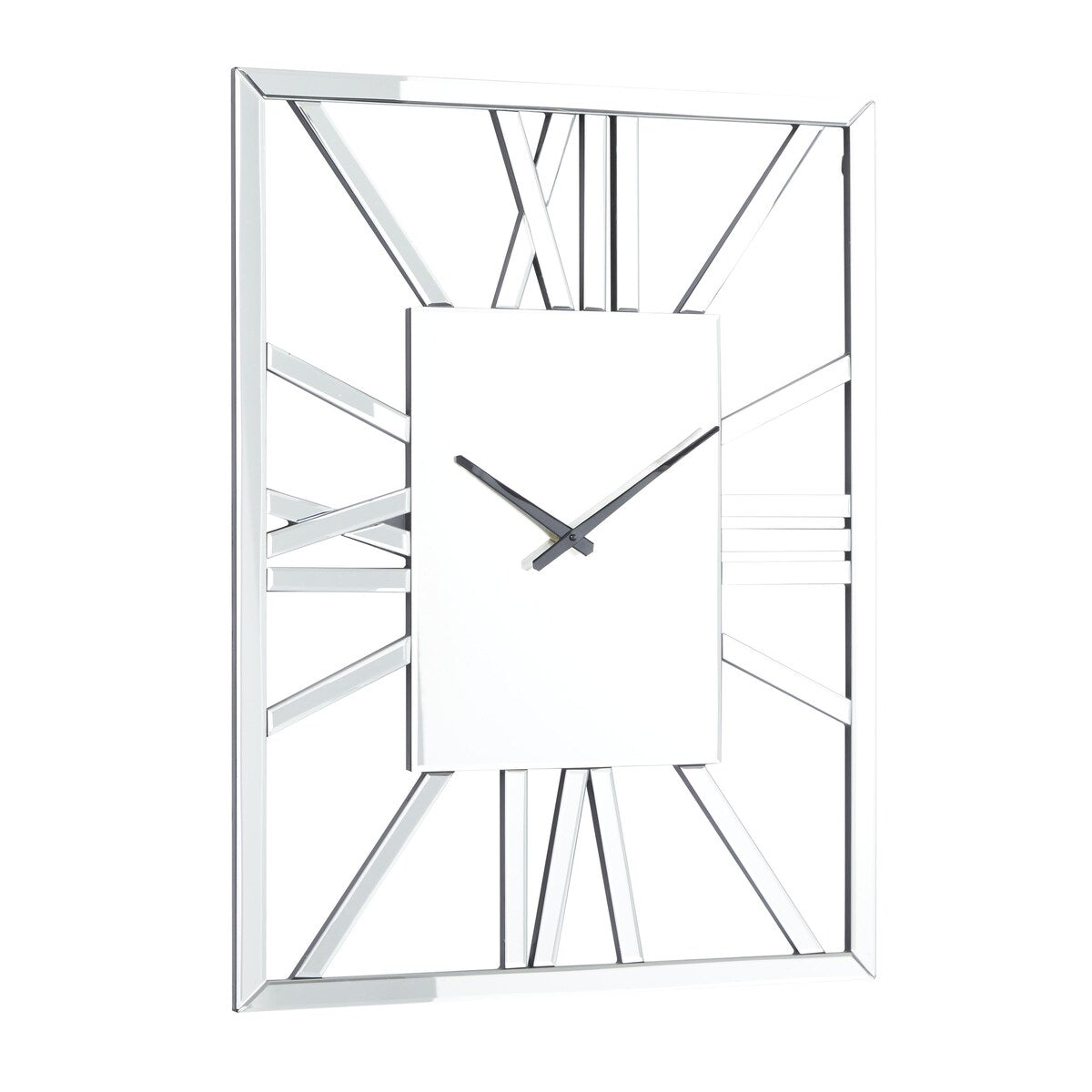 Glass Decorative Wall Clock - Silver - Roche River Decor