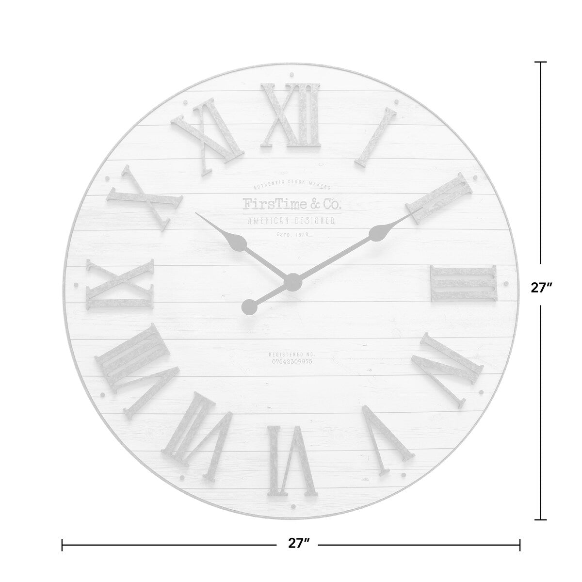 FirsTime & Co. Emmett Farmhouse Shiplap 27-in. Round Wall Clock