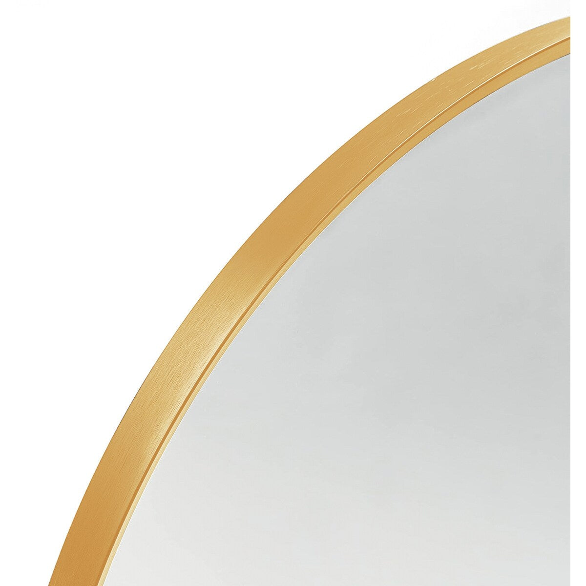 Modern Arched-Top Wall Mirror, Metal Framed Wall Mount Bathroom HD Vanity Mirror