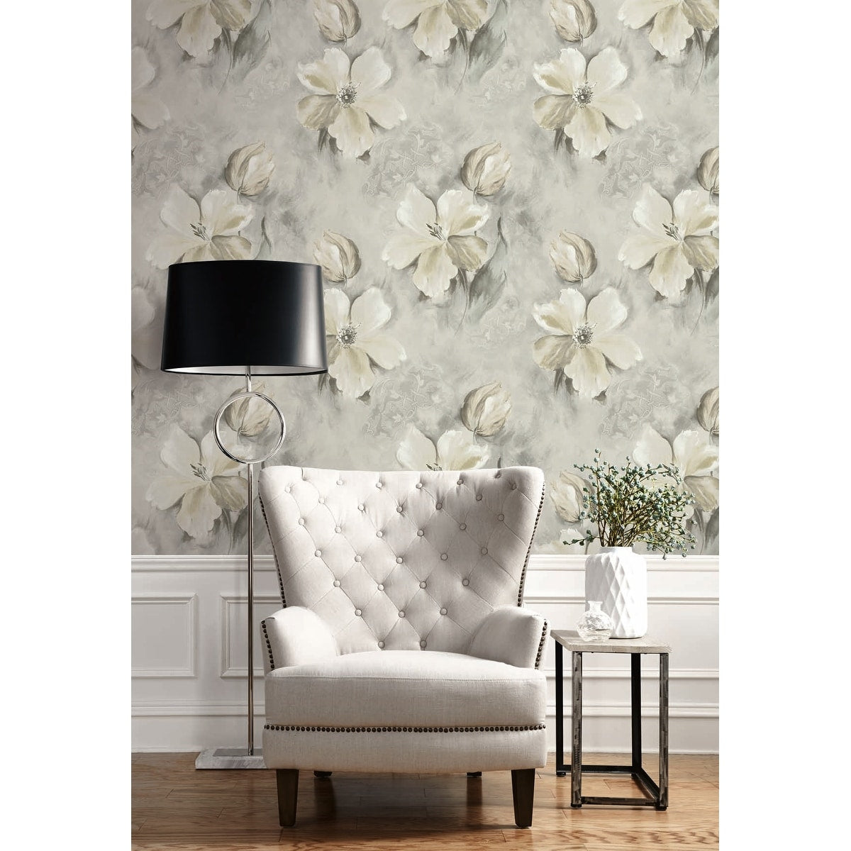 Seabrook Designs Brielle Watercolor Floral Unpasted Wallpaper