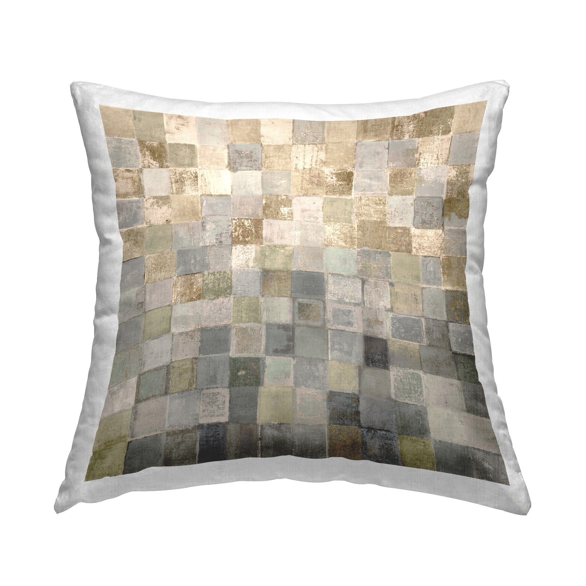 Stupell Alternating Beige & Grey Squares Decorative Printed Throw Pillow Design by Lorenzo Collective