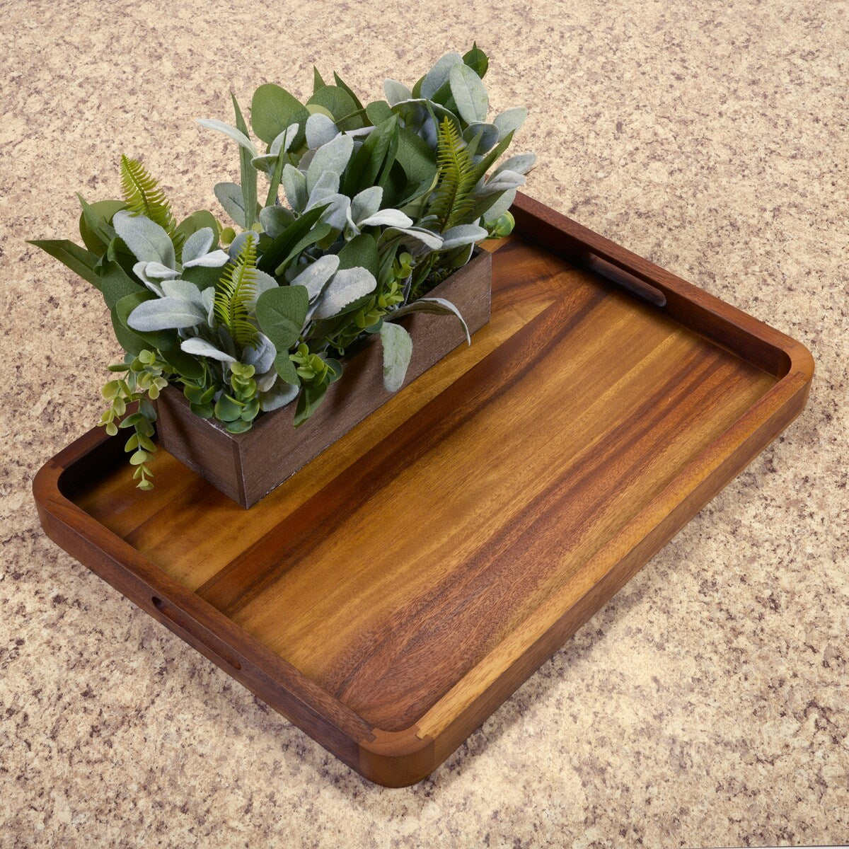 Large Rectangular Serving Tray - Solid Bottom