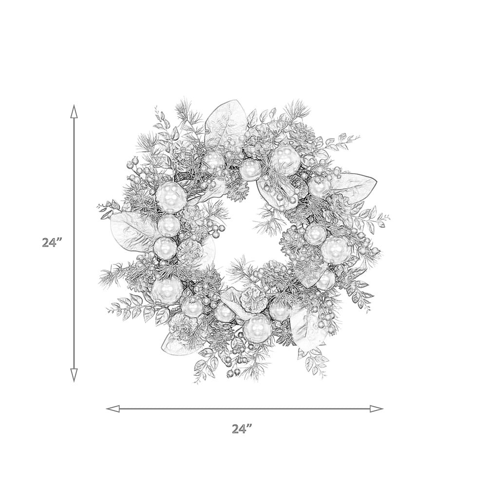 Maypex 24in Artificial Christmas Wreath