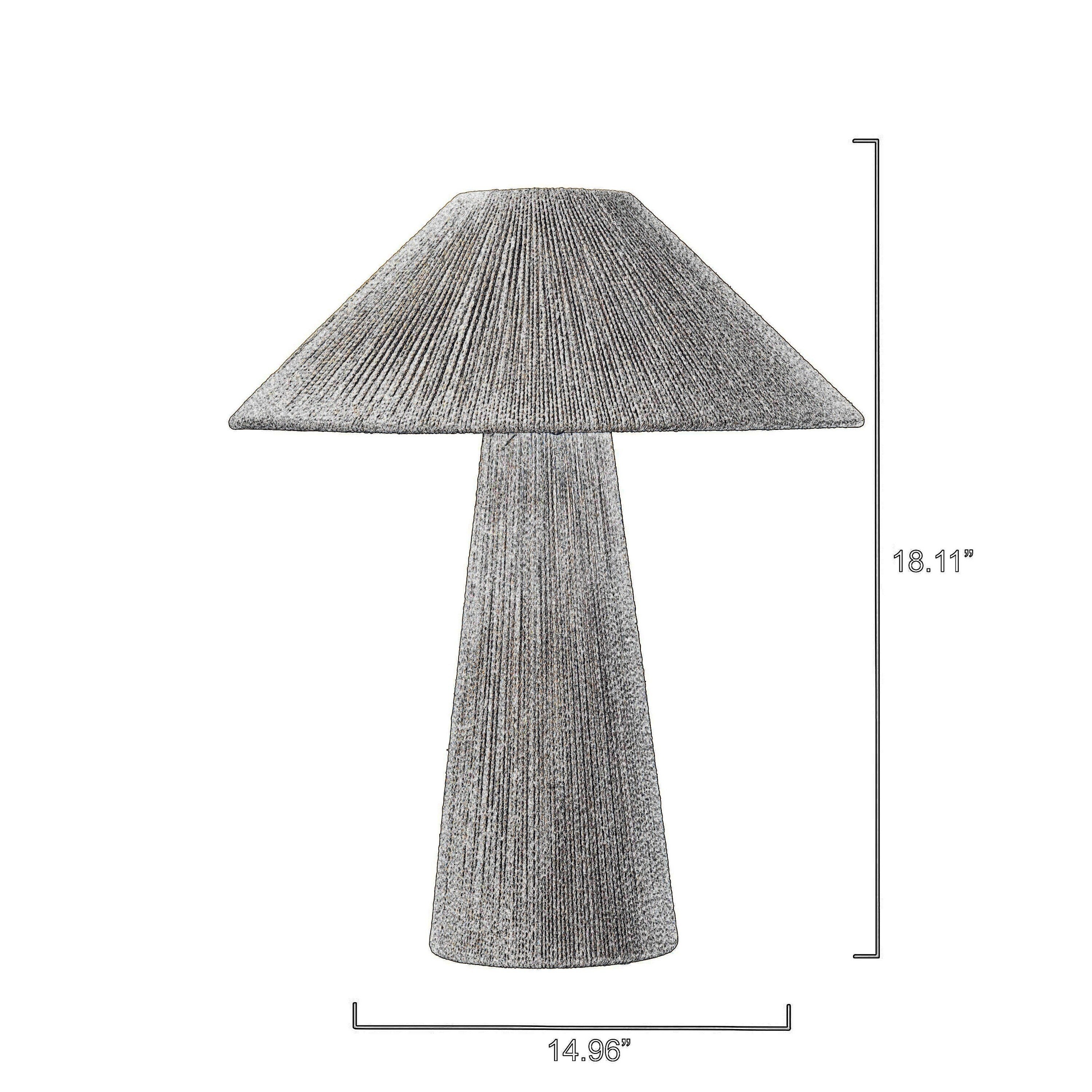 Liya 18 Inch Table Lamp, Cone Shade, Tapered Base, Off White Texture Finish