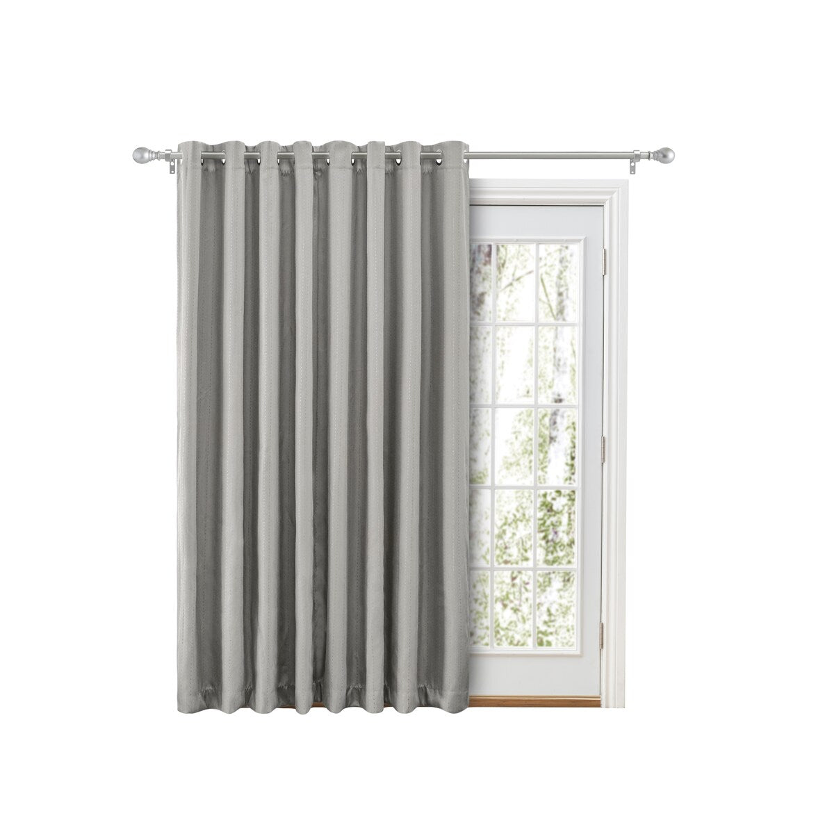 Grand Pointe Grommet Blackout Patio Curtain Panel with Attachable Wand