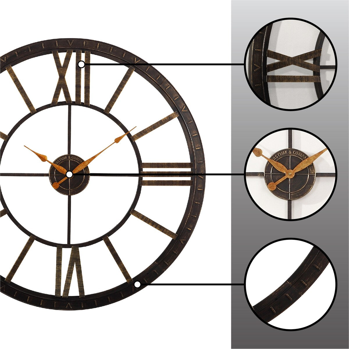 FirsTime & Co. Big Time Modern Roman Numeral Wall Clock