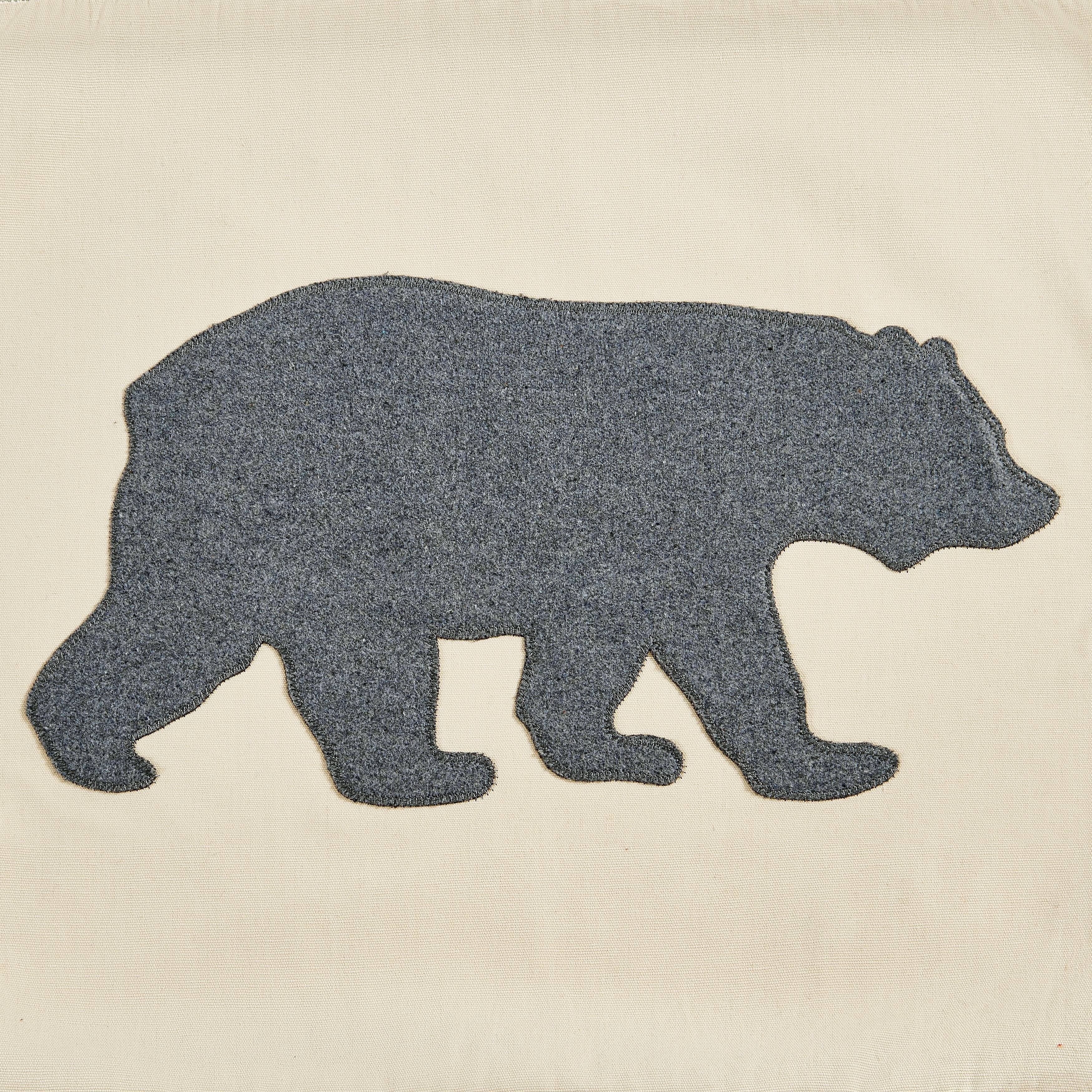 Eddie Bauer Bear Felt Decorative Throw Pillow