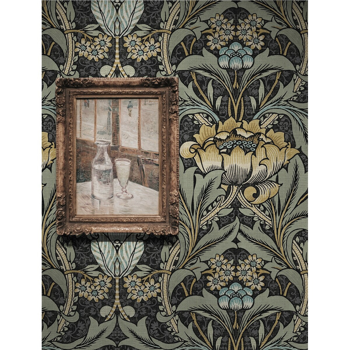 Seabrook Designs Acanthus Floral Prepasted Wallpaper