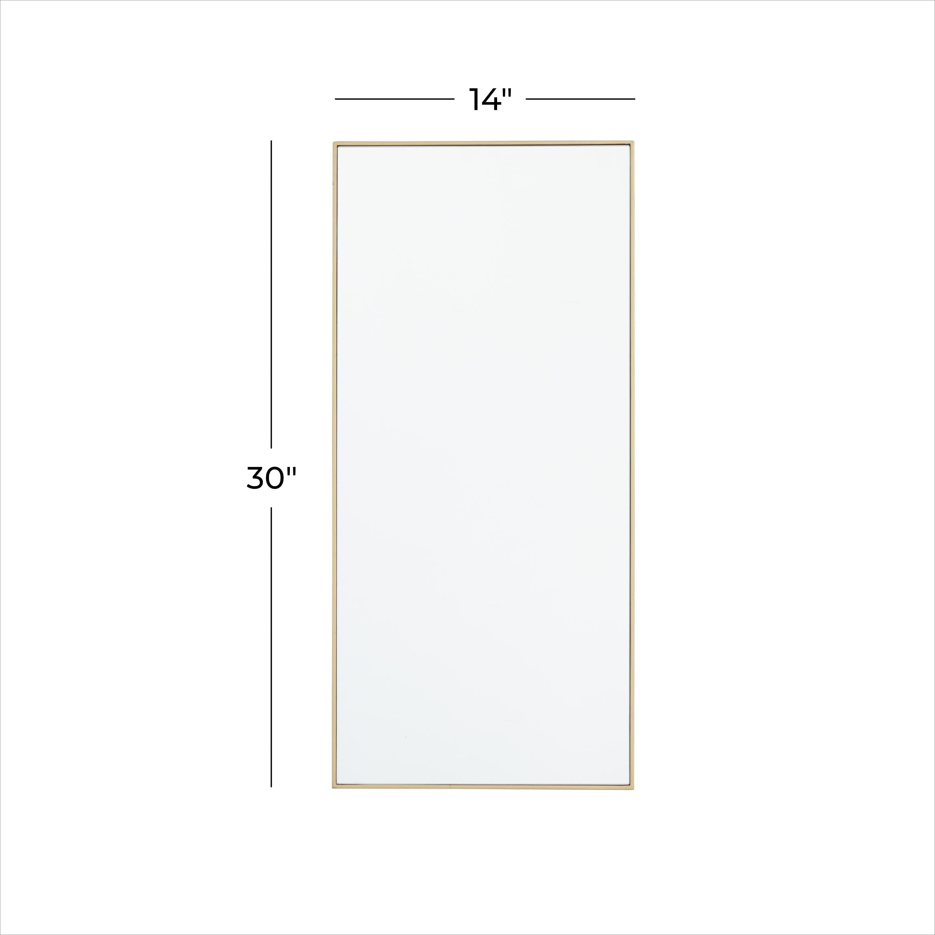 Wood Room Wall Mirror with Thin Minimalistic Frame - Black, White or Gold - Roche River Decor