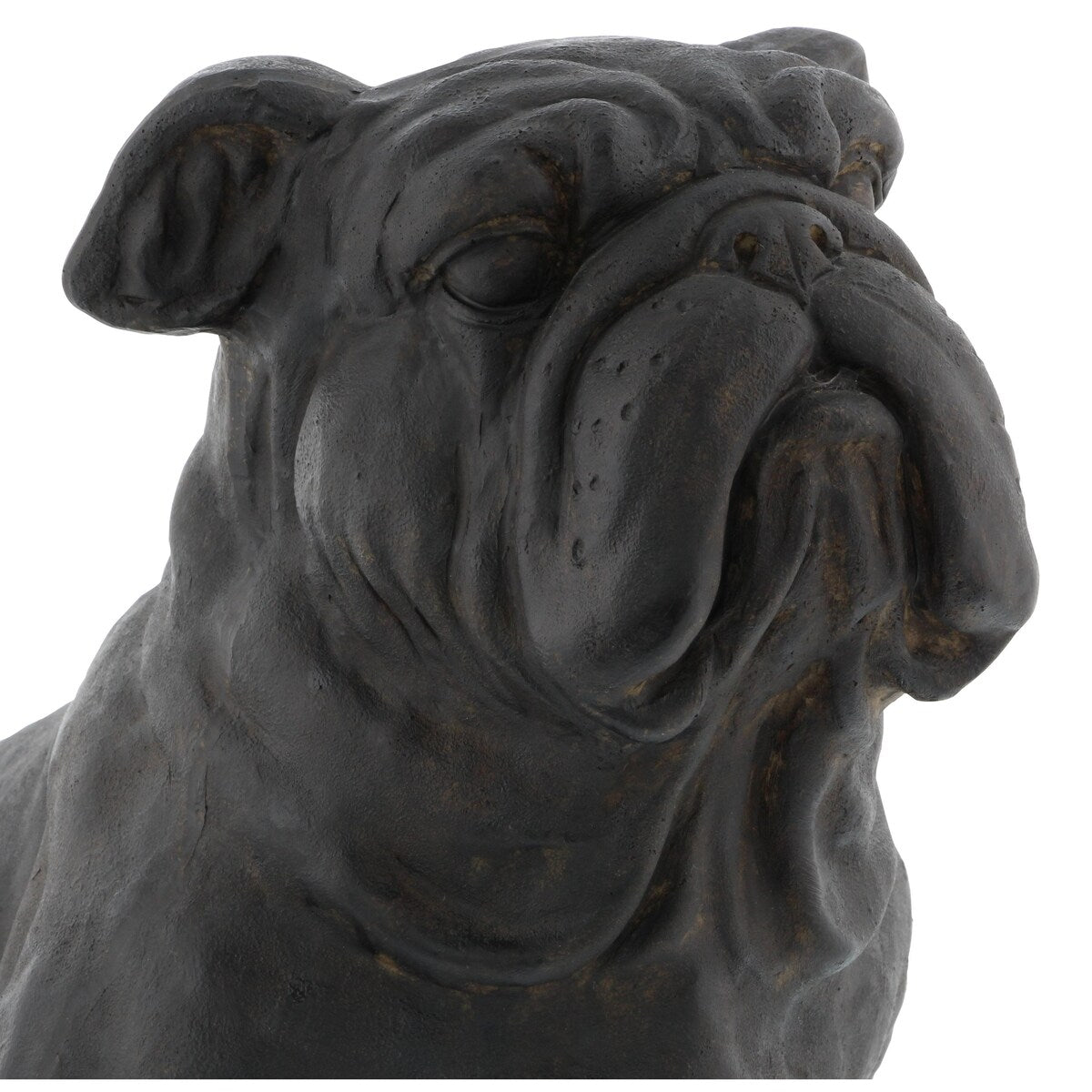 Polystone Bulldog Weathered or Distressed Sitting Decorative Sculpture - Brown - Roche River Decor