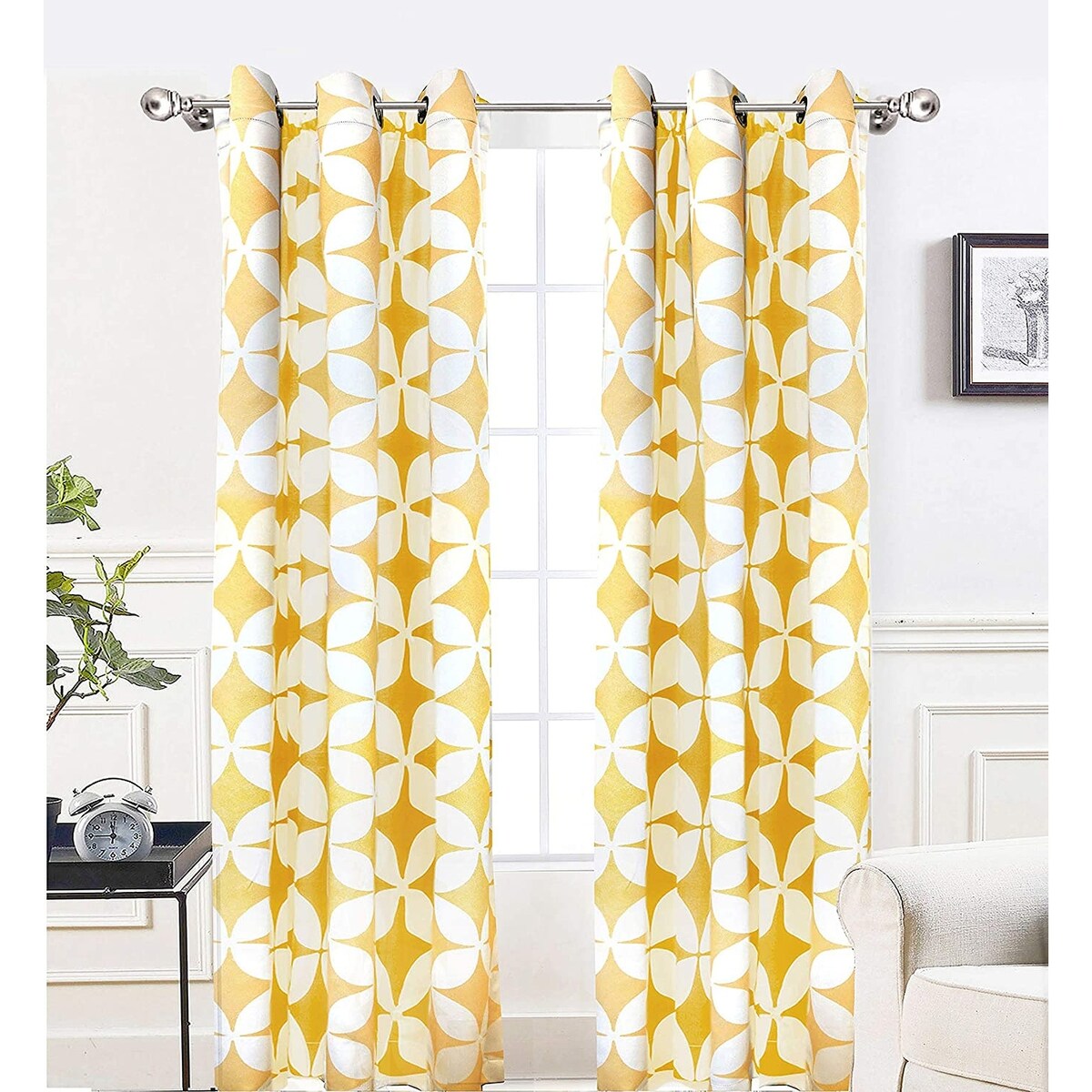 DriftAway Amelia Geo Thermal Insulated Blackout Curtain Panel Pair