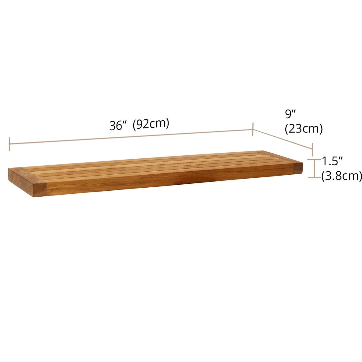 Moa Floating Teak Wall Shelf