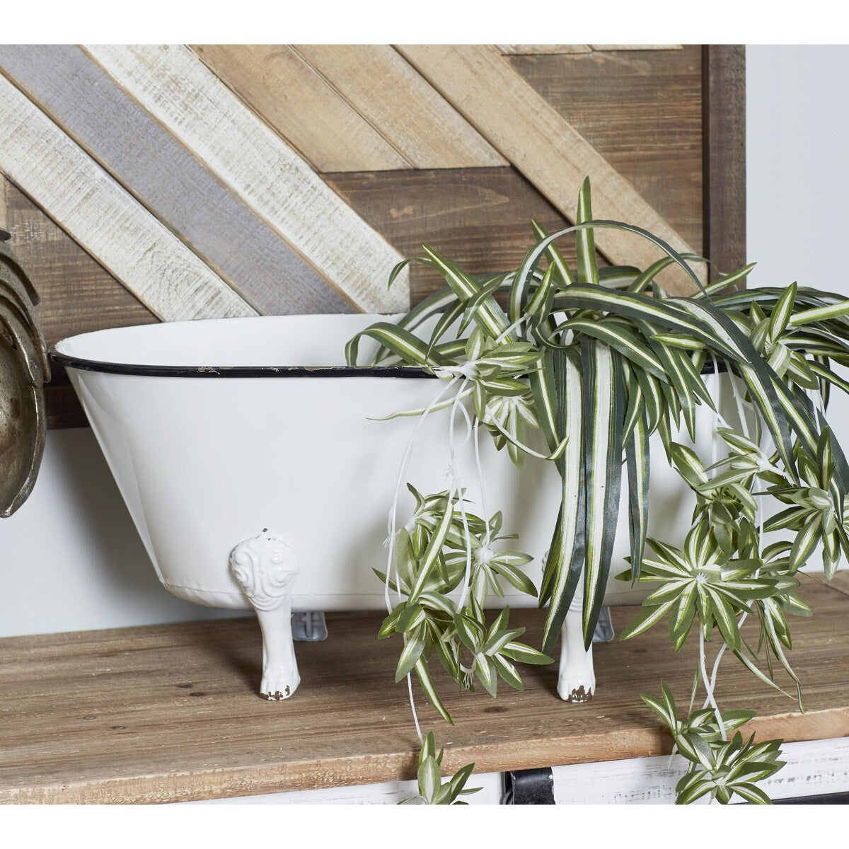 Metal Bathtub Indoor Outdoor Planter - White - Roche River Decor