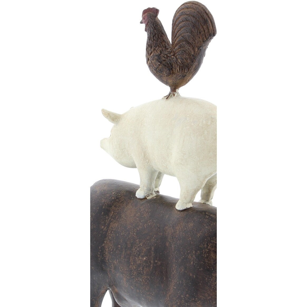 Polystone Farm Animals Stacked Decorative Sculpture - Brown - Roche River Decor