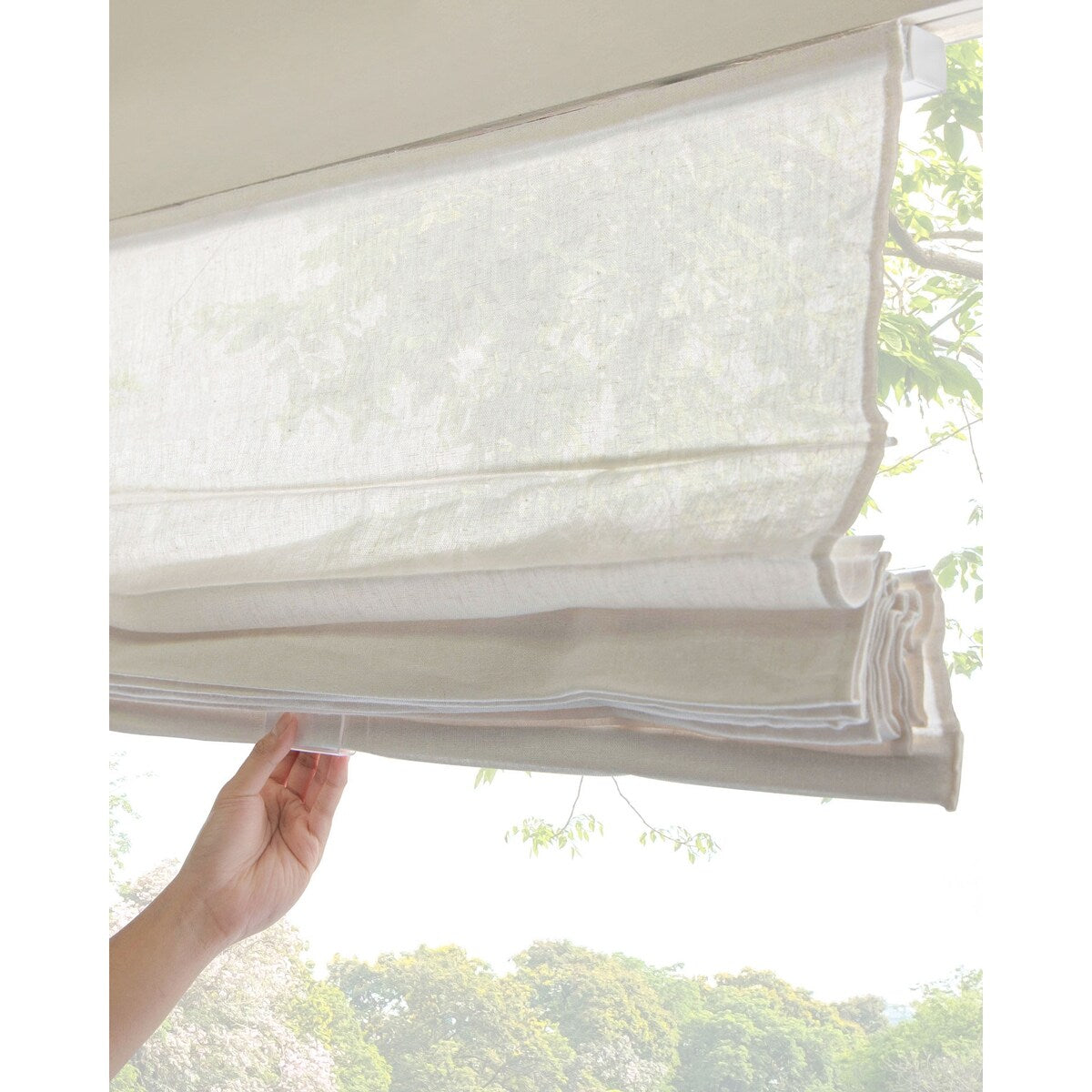 CHICOLOGY Cordless Roman Shades, Semi-Sheer