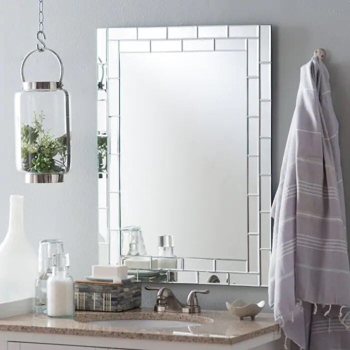 Decor Wonderland Grand Street Beveled Frameless Bathroom Vanity Mirror 23.6 x 31.5 - 31.5Hx23.6Wx.5D