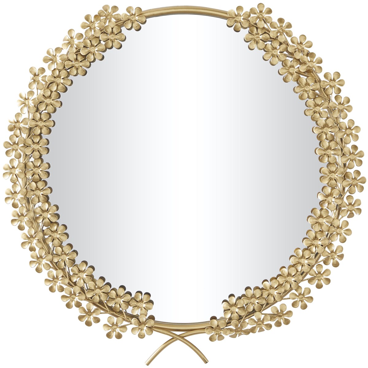 Metal Leaf or Floral 3D Room Wall Mirror - Gold - CosmoLiving by Cosmopolitan