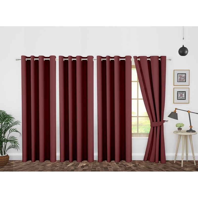 Polyester Insulated Blackout Curtains by Ample Decor- 4 Panels