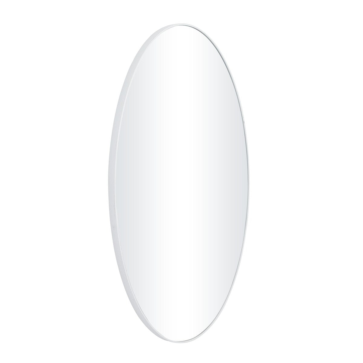 Wood Oval Room Wall Mirror with Thin Minimalistic Frame - Black, Gold or White - Roche River Decor