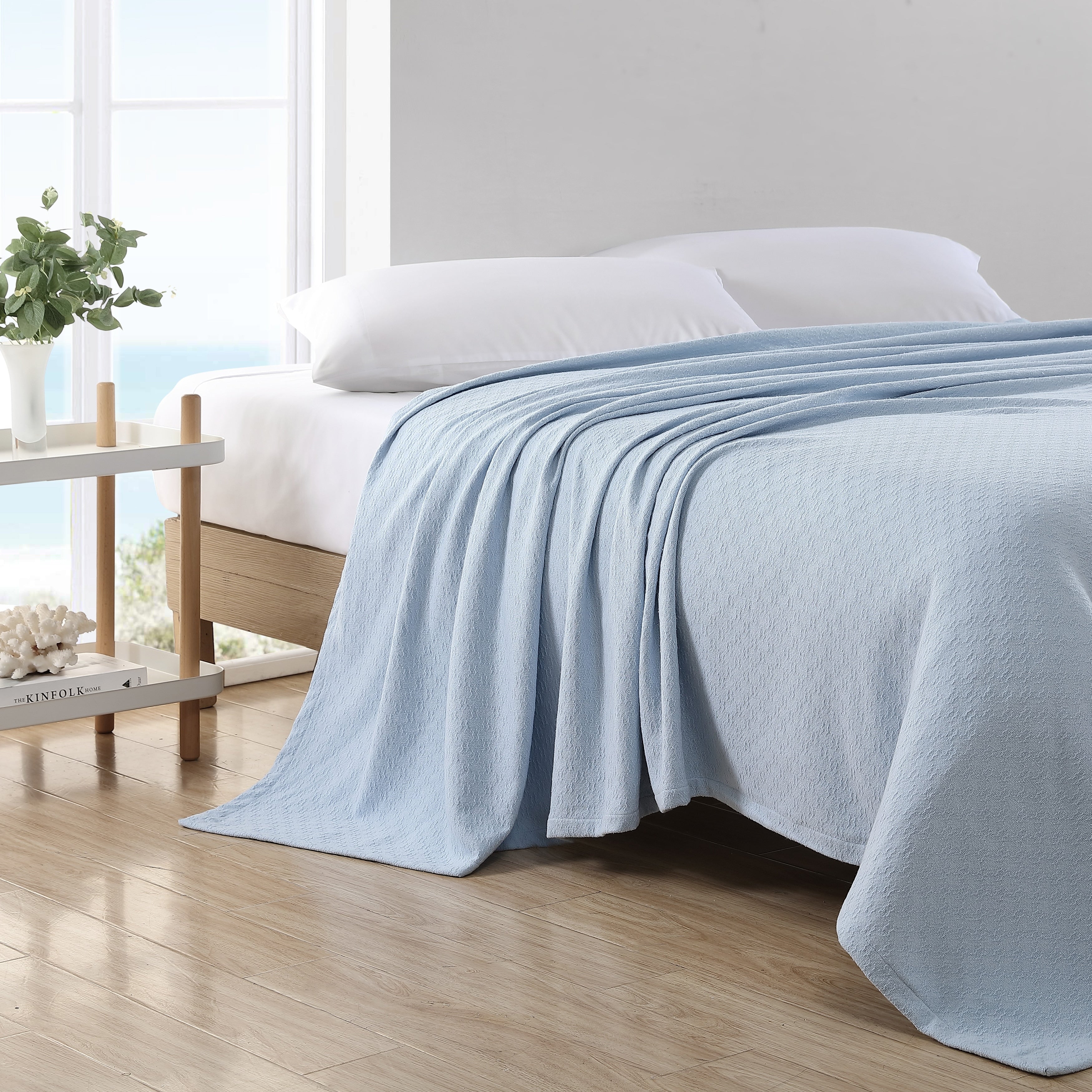 Nautica Ripple Cove Solid Cotton Blanket