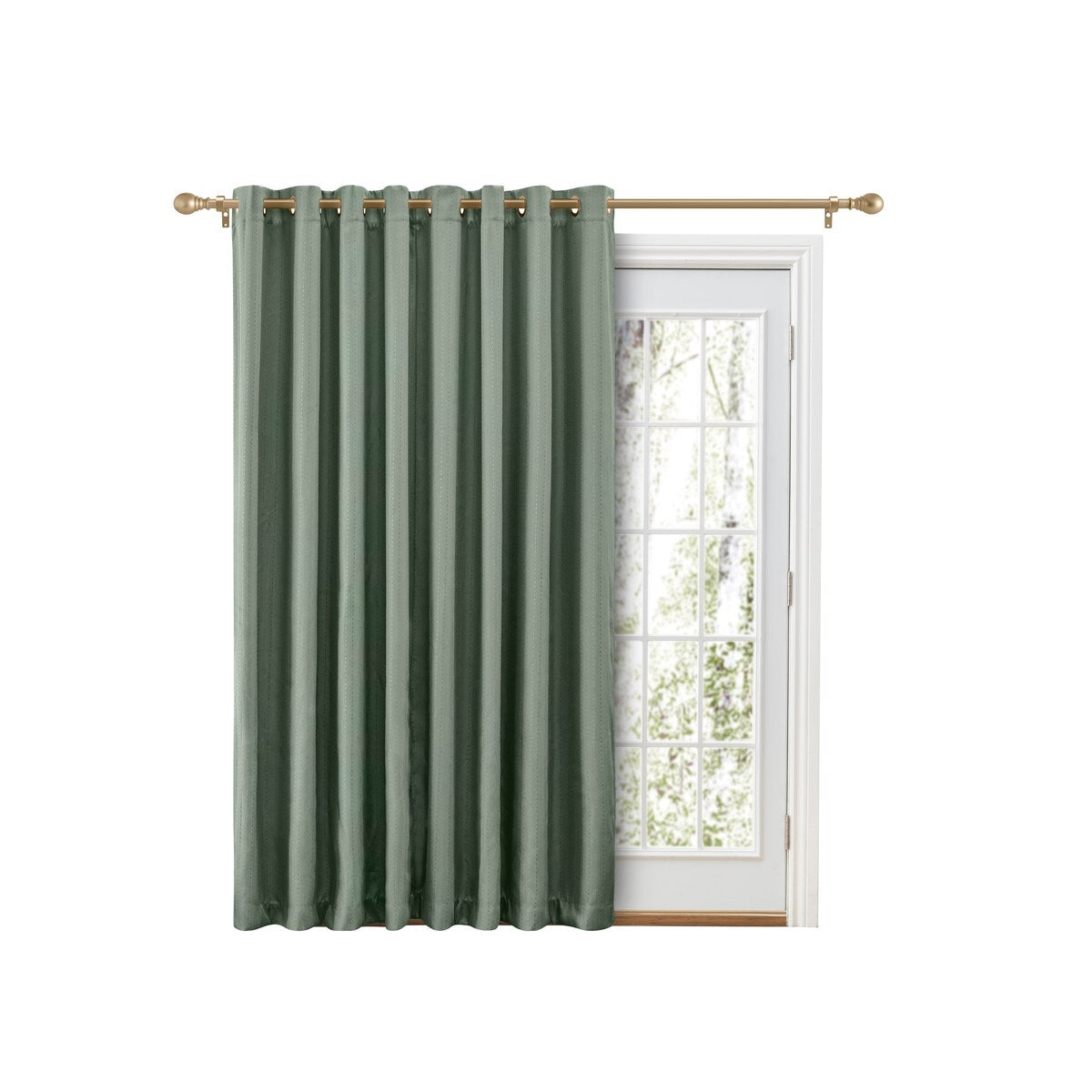 Grand Pointe Grommet Blackout Patio Curtain Panel with Attachable Wand