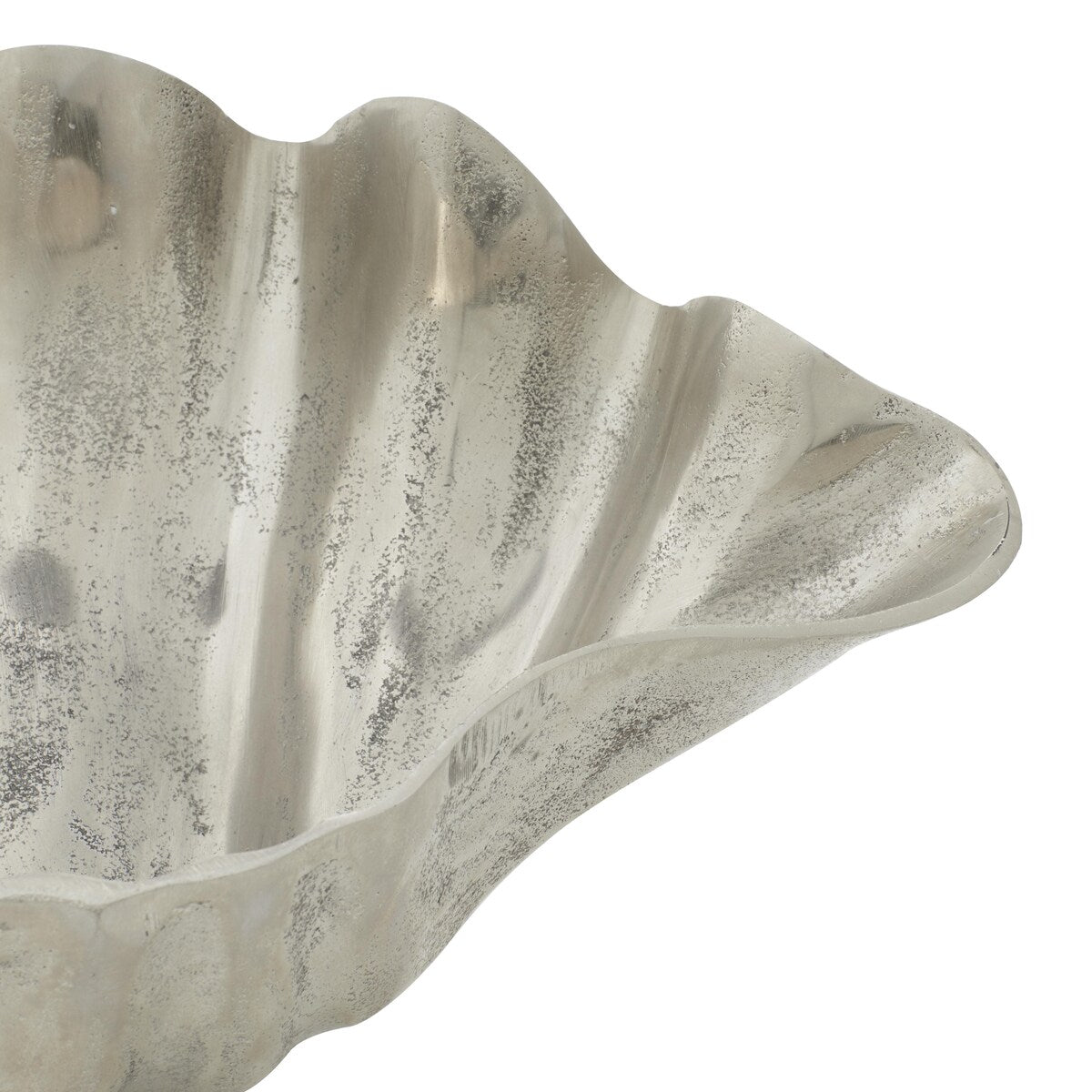 Aluminum Metal Shell Shell Decorative Decorative Bowl - Silver - Roche River Decor