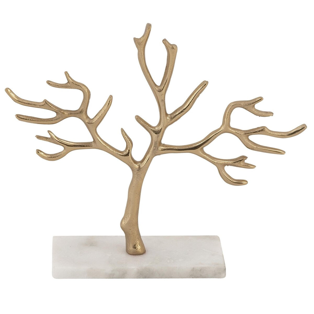 Marble Tree Jewelry Stand with Rectangular Base - Gold or Silver - CosmoLiving by Cosmopolitan