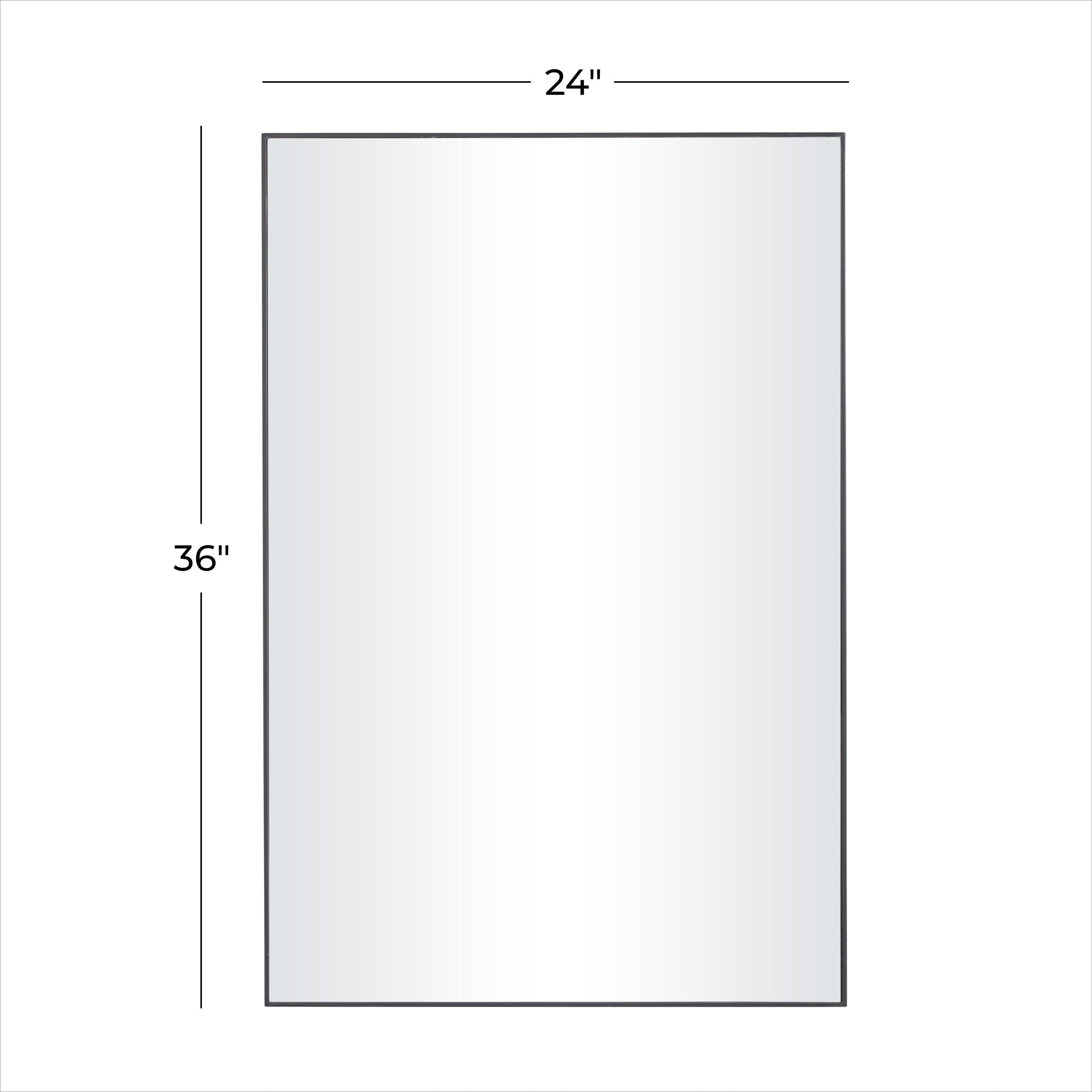 Wood Room Wall Mirror with Thin Minimalistic Frame - Black, White or Gold - Roche River Decor