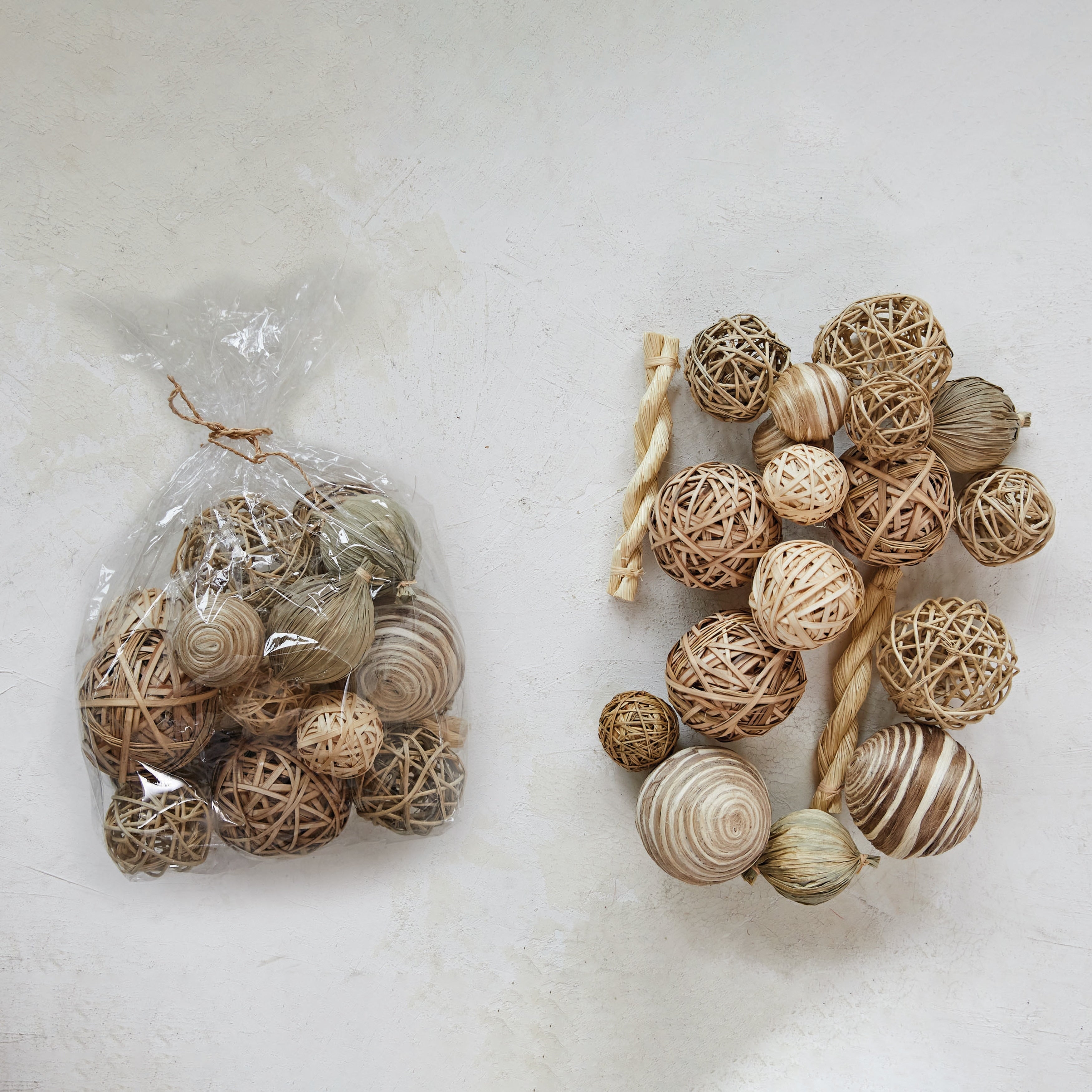 Round Dried Natural Mixed Orbs in Bag