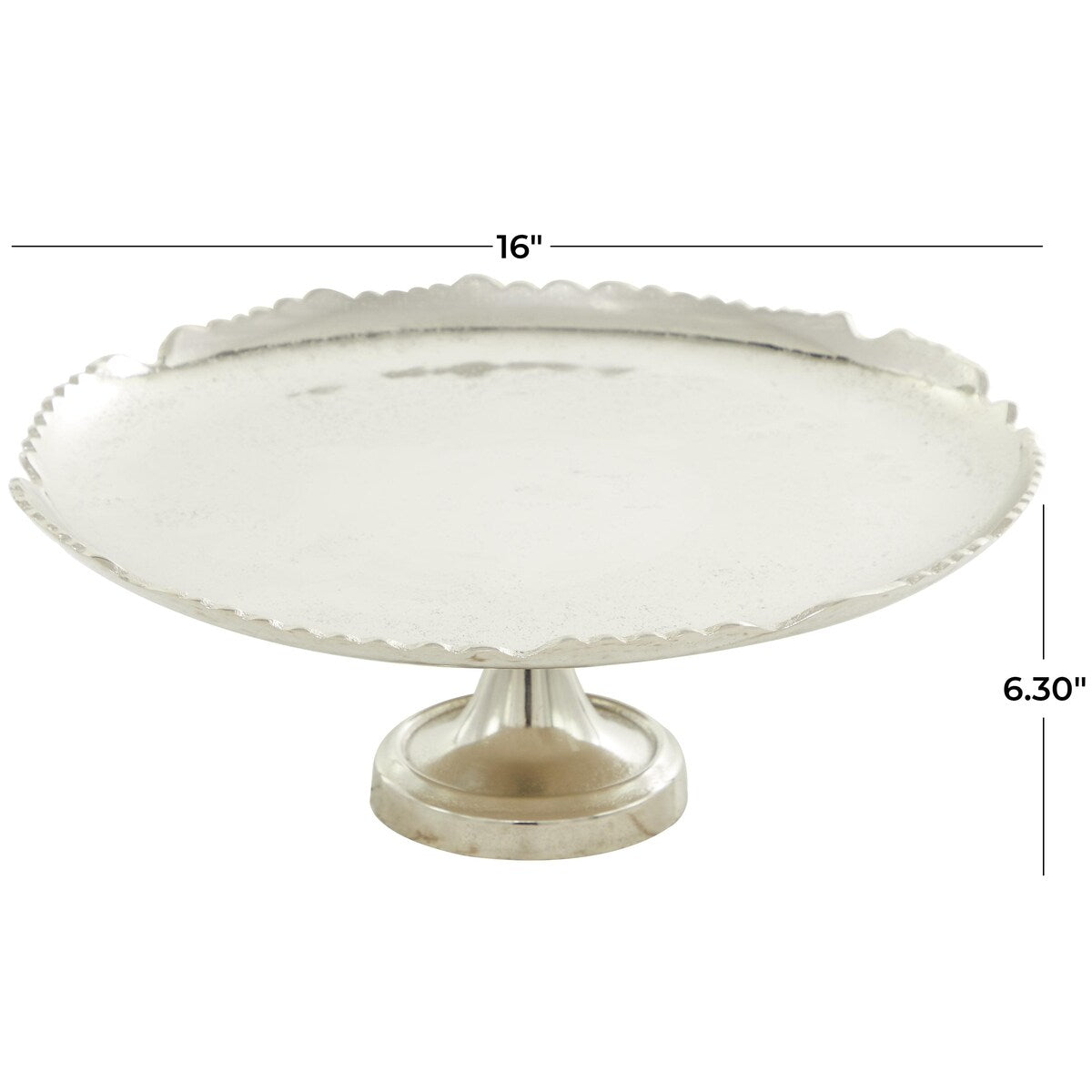 Aluminum Metal Cake Stand with Pedestal Base - Silver or Gold - CosmoLiving by Cosmopolitan