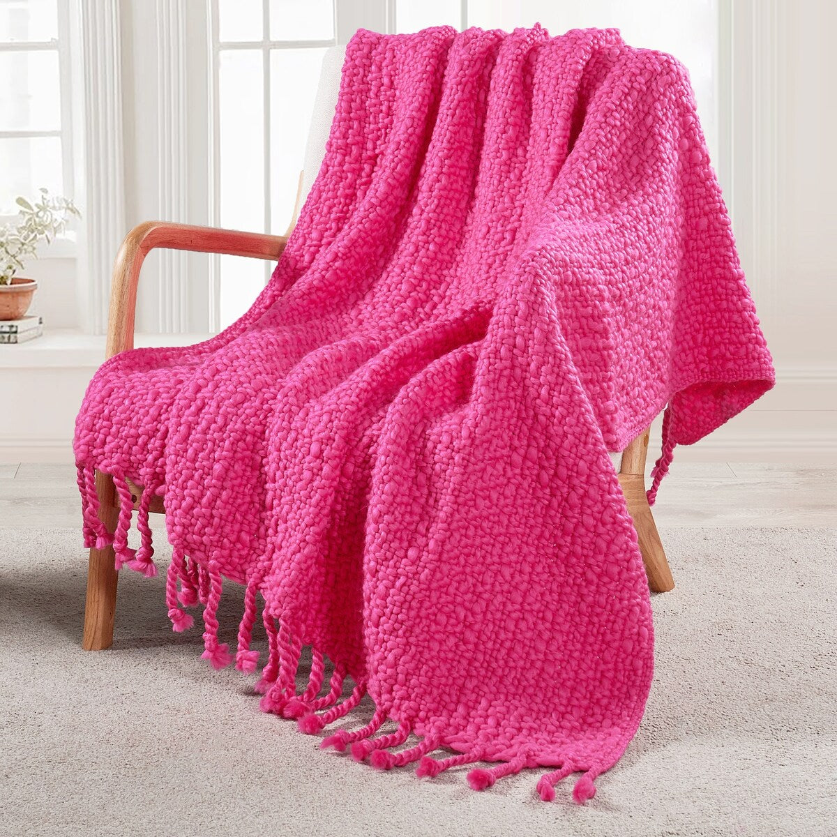 Home Soft Things Basket Weave Throw Super Soft Warm Blanket