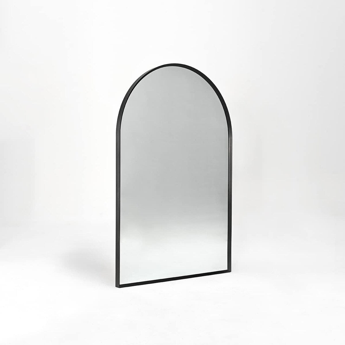 Modern Arched-Top Wall Mirror, Metal Framed Wall Mount Bathroom HD Vanity Mirror