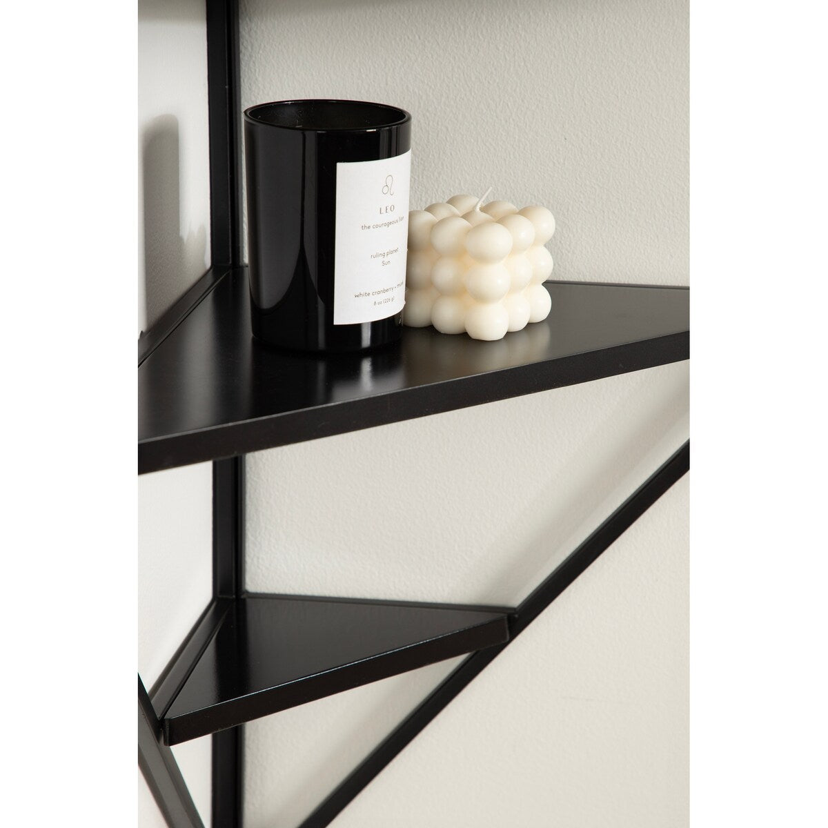 Kate and Laurel Melora Glam Metal and Wood 5-tier Corner Wall Shelf