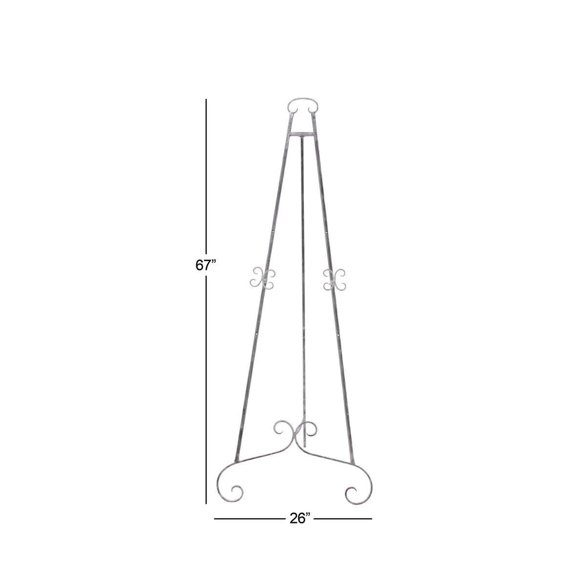 Metal Scroll Large Adjustable 3 Tier Display Easel with Chain Support - Gold, Gray or Silver - Roche River Decor